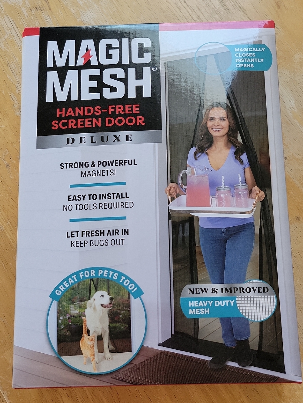 Magic Mrsh Deluxe Hands-Free Screen Door - Black
